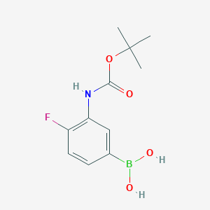 molecular formula C11H15BFNO4 B1446101 (3-((Tert-butoxycarbonyl)amino)-4-fluorophenyl)boronic acid CAS No. 1704069-72-6