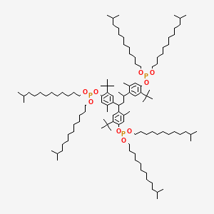 molecular formula C115H211O9P3 B14461045 Phosphorous acid, (1-methyl-1-propanyl-3-ylidene)tris(2-(1,1-dimethylethyl)-5-methyl-4,1-phenylene) hexaisotridecyl ester CAS No. 67859-73-8
