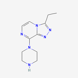 molecular formula C11H16N6 B1446113 3-Ethyl-8-(piperazin-1-yl)-[1,2,4]triazolo[4,3-a]pyrazine CAS No. 1955515-15-7