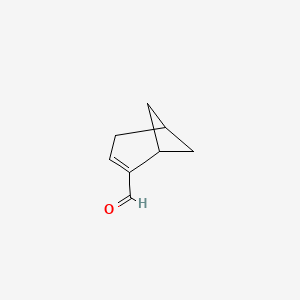 molecular formula C8H10O B14461135 Bicyclo[3.1.1]hept-2-ene-2-carboxaldehyde CAS No. 73991-29-4