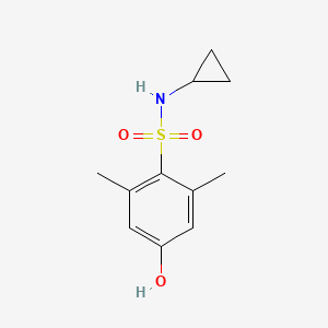 molecular formula C11H15NO3S B1446122 N-cyclopropyl-4-hydroxy-2,6-dimethylbenzenesulfonamide CAS No. 1704069-02-2