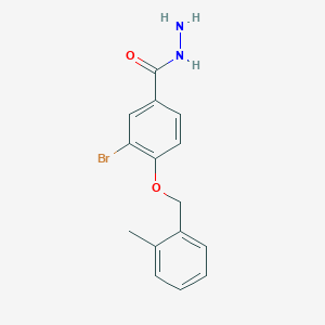 molecular formula C15H15BrN2O2 B1446124 3-Bromo-4-((2-methylbenzyl)oxy)benzohydrazide CAS No. 1706453-44-2