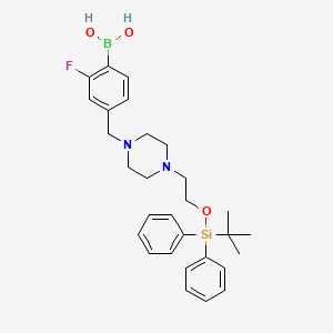 (4-((4-(2-((Tert-butyldiphenylsilyl)oxy)ethyl)piperazin-1-yl)methyl)-2-fluorophenyl)boronic acid