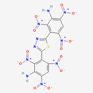 molecular formula C14H6N10O12S B14461269 2,5-bis(3-Amino-2,4,6-trinitrophenyl)-1,3,4-thiadiazole CAS No. 65992-13-4