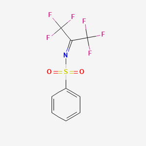molecular formula C9H5F6NO2S B14461295 N-(1,1,1,3,3,3-Hexafluoropropan-2-ylidene)benzenesulfonamide CAS No. 72567-08-9
