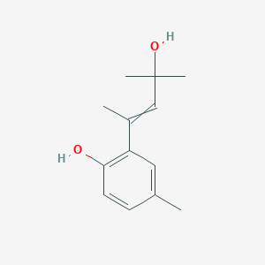 molecular formula C13H18O2 B14461307 2-(4-Hydroxy-4-methylpent-2-en-2-yl)-4-methylphenol CAS No. 72157-35-8