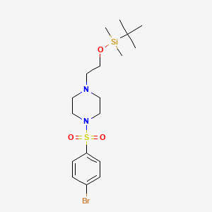 molecular formula C18H31BrN2O3SSi B1446131 1-((4-Bromophenyl)sulfonyl)-4-(2-((tert-butyldimethylsilyl)oxy)ethyl)piperazine CAS No. 1704065-52-0