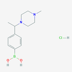 molecular formula C13H22BClN2O2 B1446132 (4-(1-(4-Methylpiperazin-1-yl)ethyl)phenyl)boronic acid hydrochloride CAS No. 1704069-16-8