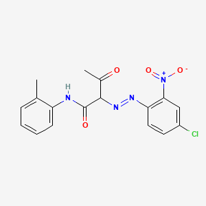 molecular formula C17H15ClN4O4 B14461360 Butanamide, 2-((4-chloro-2-nitrophenyl)azo)-N-(2-methylphenyl)-3-oxo- CAS No. 68399-71-3