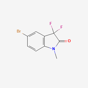 molecular formula C9H6BrF2NO B1446137 5-bromo-3,3-difluoro-1-methyl-2,3-dihydro-1H-indol-2-one CAS No. 1630906-88-5