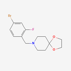 molecular formula C14H17BrFNO2 B1446143 8-(4-Bromo-2-fluorobenzyl)-1,4-dioxa-8-azaspiro[4.5]decane CAS No. 1478111-17-9