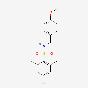 molecular formula C16H18BrNO3S B1446144 4-bromo-N-(4-methoxybenzyl)-2,6-dimethylbenzenesulfonamide CAS No. 1704096-07-0