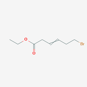 molecular formula C8H13BrO2 B14461443 Ethyl 6-bromohex-3-enoate CAS No. 72715-14-1
