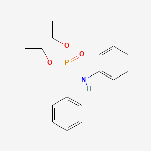 molecular formula C18H24NO3P B14461457 Phosphonic acid, [1-phenyl-1-(phenylamino)ethyl]-, diethyl ester CAS No. 67652-76-0