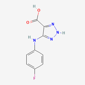 molecular formula C9H7FN4O2 B1446147 5-((4-fluorophenyl)amino)-1H-1,2,3-triazole-4-carboxylic acid CAS No. 1710194-80-1