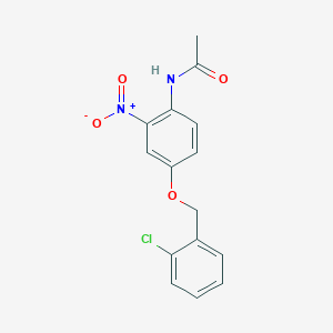 molecular formula C15H13ClN2O4 B14461492 N-{4-[(2-Chlorophenyl)methoxy]-2-nitrophenyl}acetamide CAS No. 65890-85-9