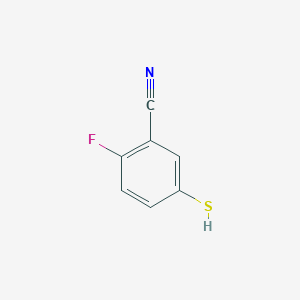 molecular formula C7H4FNS B1446151 2-Fluoro-5-mercaptobenzonitrile CAS No. 1378588-41-0