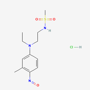 molecular formula C12H20ClN3O3S B14461546 Methanesulfonamide, N-[2-[ethyl(3-methyl-4-nitrosophenyl)amino]ethyl]-, monohydrochloride CAS No. 68214-80-2