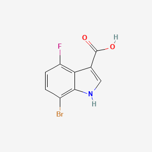 molecular formula C9H5BrFNO2 B1446155 7-Bromo-4-fluoro-1H-indole-3-carboxylic acid CAS No. 1360891-51-5