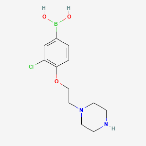 molecular formula C12H18BClN2O3 B1446158 (3-Chloro-4-(2-(piperazin-1-yl)ethoxy)phenyl)boronic acid CAS No. 1704074-12-3