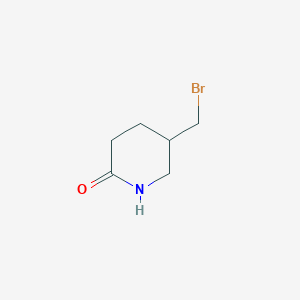 molecular formula C6H10BrNO B1446167 5-(Bromomethyl)piperidin-2-one CAS No. 1820608-69-2