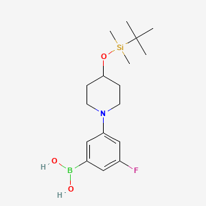(3-(4-((Tert-butyldimethylsilyl)oxy)piperidin-1-yl)-5-fluorophenyl)boronic acid