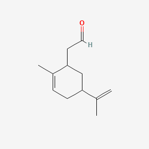 molecular formula C12H18O B14461747 2-Cyclohexene-1-acetaldehyde, 2-methyl-5-(1-methylethenyl)- CAS No. 72983-68-7