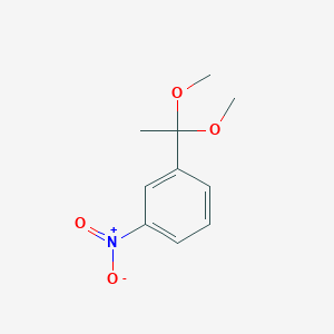 molecular formula C10H13NO4 B14461774 Benzene, 1-(1,1-dimethoxyethyl)-3-nitro- CAS No. 73585-54-3