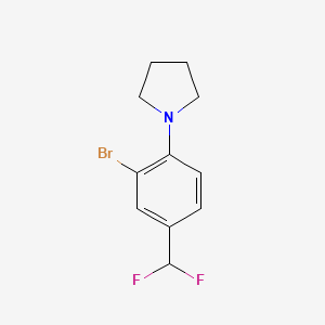 molecular formula C11H12BrF2N B1446179 1-(2-Bromo-4-(difluoromethyl)phenyl)pyrrolidine CAS No. 1704073-19-7