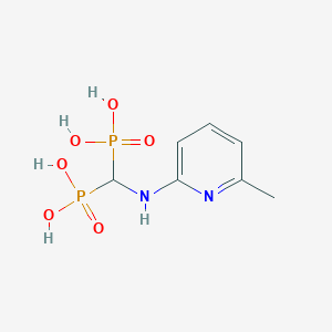 molecular formula C7H12N2O6P2 B14461804 [[(6-Methylpyridin-2-yl)amino]-phosphonomethyl]phosphonic acid CAS No. 70010-79-6