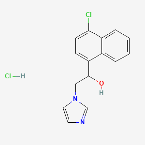 molecular formula C15H14Cl2N2O B14461828 alpha-(4-Chloro-1-naphthyl)-1-imidazoleethanol hydrochloride CAS No. 73932-53-3