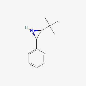 molecular formula C12H17N B14461846 (2S,3R)-2-tert-butyl-3-phenylaziridine 
