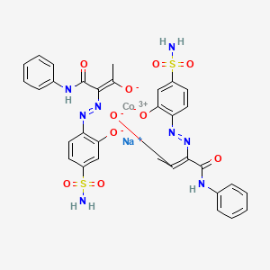 molecular formula C32H28CoN8NaO10S2 B14461852 Cobaltate(1-), bis(2-((4-(aminosulfonyl)-2-(hydroxy-kappaO)phenyl)azo-kappaN1)-3-(oxo-kappaO)-N-phenylbutanamidato(2-))-, sodium CAS No. 66104-83-4