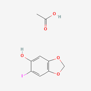 molecular formula C9H9IO5 B14461856 Acetic acid;6-iodo-1,3-benzodioxol-5-ol CAS No. 67467-12-3