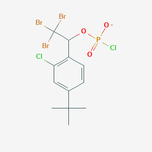 molecular formula C12H13Br3Cl2O3P- B14461863 Chloro-[2,2,2-tribromo-1-(4-tert-butyl-2-chlorophenyl)ethoxy]phosphinate CAS No. 69919-18-2