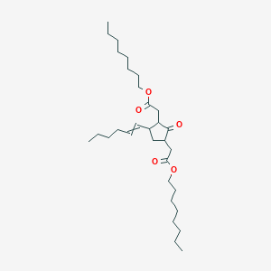 molecular formula C31H54O5 B14461902 Dioctyl 2,2'-[4-(hex-1-en-1-yl)-2-oxocyclopentane-1,3-diyl]diacetate CAS No. 65838-04-2