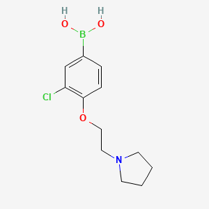 molecular formula C12H17BClNO3 B1446191 (3-Chloro-4-(2-(pyrrolidin-1-yl)ethoxy)phenyl)boronic acid CAS No. 1704074-27-0