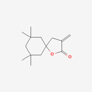 molecular formula C14H22O2 B14461935 7,7,9,9-Tetramethyl-3-methylidene-1-oxaspiro[4.5]decan-2-one CAS No. 67464-49-7