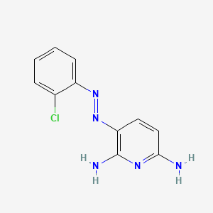 molecular formula C11H10ClN5 B14461938 Pyridine, 3-((o-chlorophenyl)azo)-2,6-diamino- CAS No. 74037-43-7