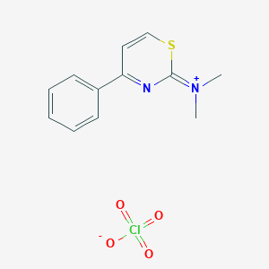 molecular formula C12H13ClN2O4S B14461939 N,N-Dimethyl-4-phenyl-2H-1,3-thiazin-2-iminium perchlorate CAS No. 67534-61-6