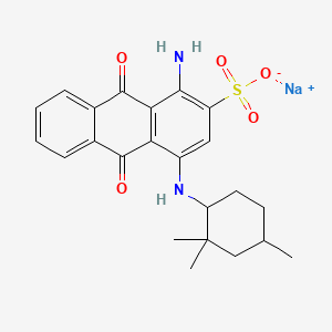 molecular formula C23H25N2NaO5S B14461997 Sodium 1-amino-9,10-dihydro-9,10-dioxo-4-((2,2,4-trimethylcyclohexyl)amino)anthracene-2-sulphonate CAS No. 71873-46-6