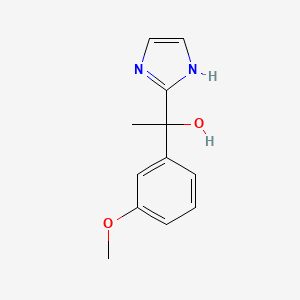 molecular formula C12H14N2O2 B1446200 1-(1H-imidazol-2-yl)-1-(3-methoxyphenyl)ethan-1-ol CAS No. 1955519-47-7