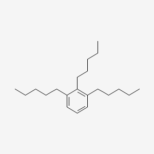 molecular formula C21H36 B14462036 1,2,3-Tripentylbenzene CAS No. 73398-18-2