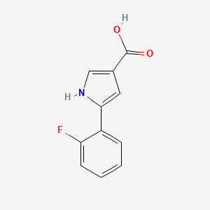 molecular formula C11H8FNO2 B1446206 5-(2-Fluorophenyl)-1H-pyrrole-3-carboxylic acid CAS No. 1883595-38-7
