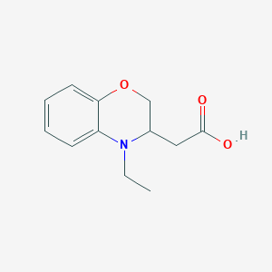 molecular formula C12H15NO3 B1446211 2-(4-ethyl-3,4-dihydro-2H-benzo[b][1,4]oxazin-3-yl)acetic acid CAS No. 1955523-35-9