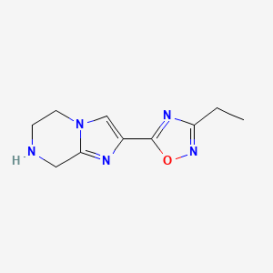 molecular formula C10H13N5O B1446213 3-Ethyl-5-(5,6,7,8-tetrahydroimidazo[1,2-a]pyrazin-2-yl)-1,2,4-oxadiazole CAS No. 1955514-71-2