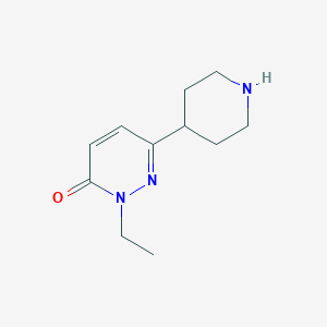 molecular formula C11H17N3O B1446216 2-ethyl-6-(piperidin-4-yl)pyridazin-3(2H)-one CAS No. 1955515-33-9