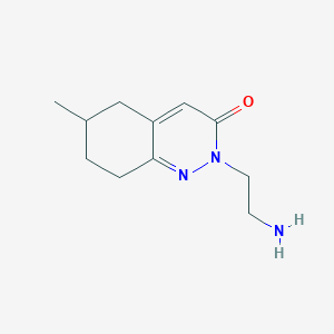 molecular formula C11H17N3O B1446220 2-(2-aminoethyl)-6-methyl-5,6,7,8-tetrahydrocinnolin-3(2H)-one CAS No. 1443290-32-1