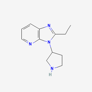 molecular formula C12H16N4 B1446221 2-ethyl-3-(pyrrolidin-3-yl)-3H-imidazo[4,5-b]pyridine CAS No. 1890635-91-2