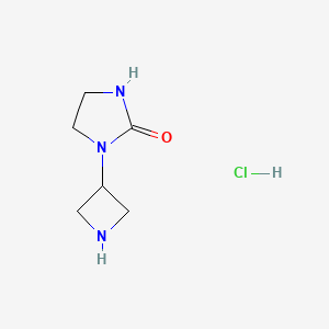 molecular formula C6H12ClN3O B1446222 1-(Azetidin-3-yl)imidazolidin-2-one hydrochloride CAS No. 1803572-04-4